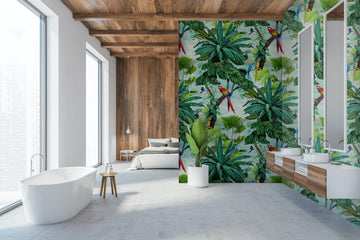 Tropical Macaw Mural